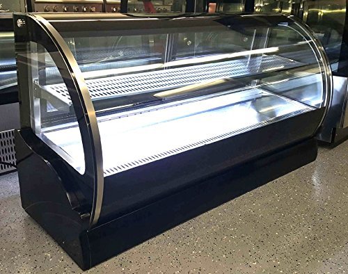 59" Curved Glass Bakery Countertop Refrigerator Display Case, LED Lights & Adjustable Shelf - S550A