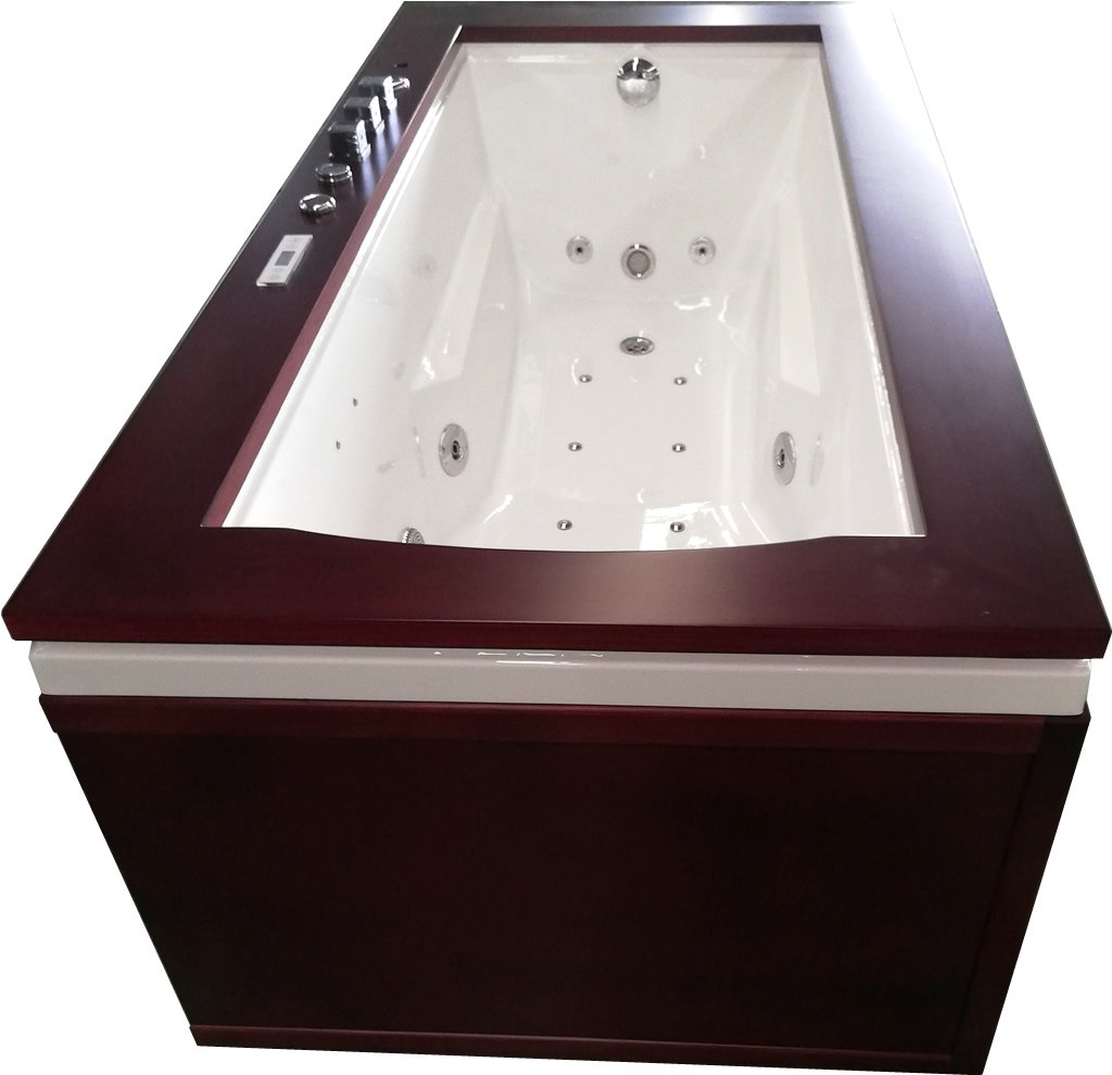 1 Person Luxury Massage Hydrotherapy Solid Wood Bathtub, with Bluetooth