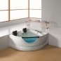 2 Person Luxury Massage Hydrotherapy Corner Bathtub Tub, with Bluetooth, Remote, Inline Water Heater