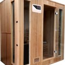 Canadian Hemlock Wood Traditional Swedish 72" 4 Person Sauna, with 6KW Wet/Dry Heater, and Rocks