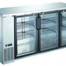 72" Stainless Steel Commercial Back Bar Cooler Fridge with Glass Doors UBB-24-72G-SS