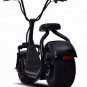 Electric Big Back & Front Tire Scooter Style CityCoco Bike Black eBike Motorcycle, 2000W 60V 18AH