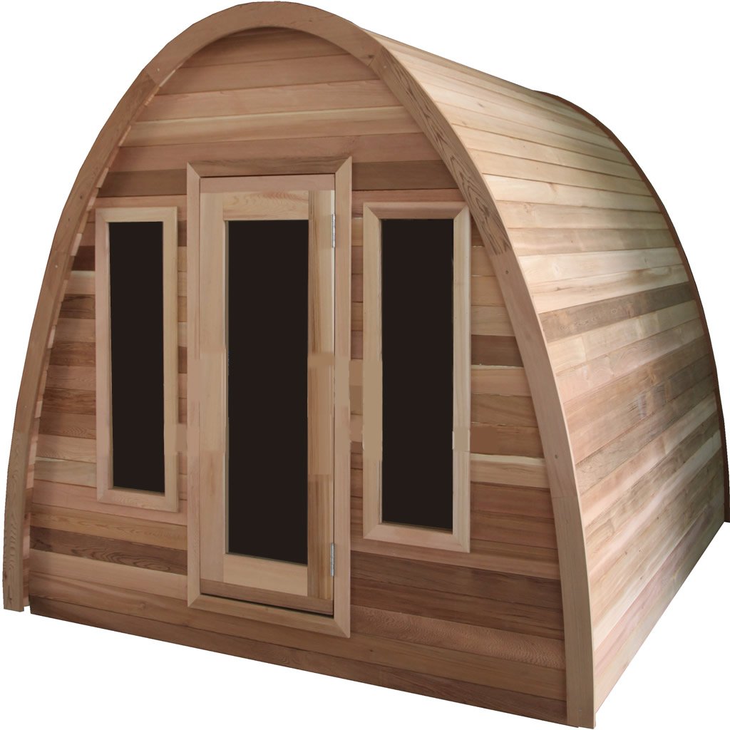 Canadian Pine Outdoor Wood Dome Top Wet Dry Swedish Steam Sauna Spa