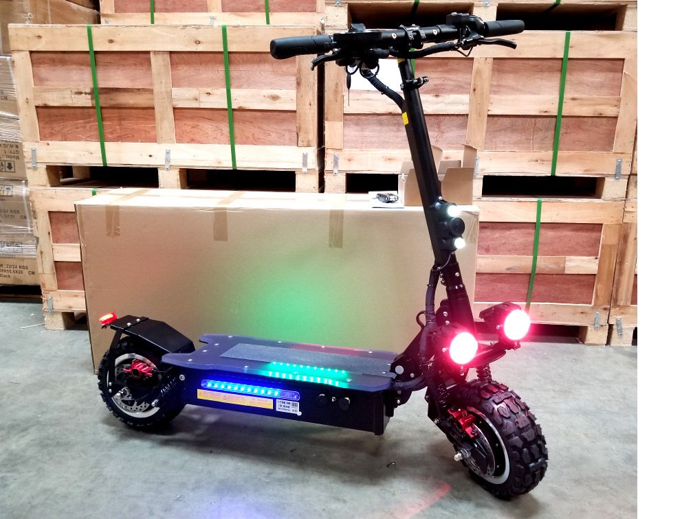 Electric Dual Motor Off Road High Speed Kick Scooter Bike, 3200W 60V 25AH Samsung Lithium Battery