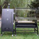 Large Santa Maria / Argentine Grill Charcoal Wood Fired BBQ with Smoker and Kabob Rotisserie