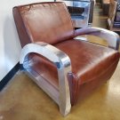 Full Cowhide Leather Retro Vintage Brown Aviator Chair Home or Office