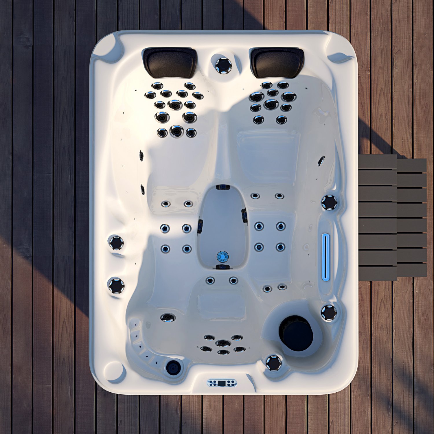 3 Person Outdoor Hydrotherapy Hot Tub Bath Bathtub Whirlpool Spa With 51 Jets And 23 Color Leds 0004