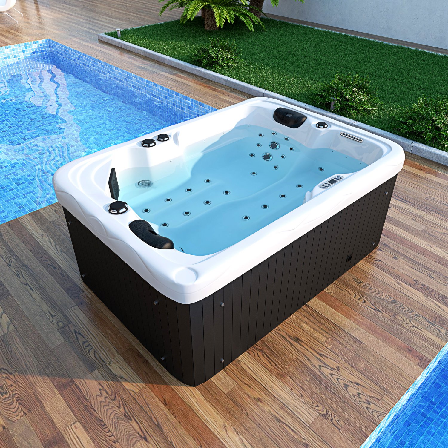 2 Person Outdoor Hydrotherapy Bathtub Hot Tub Bath Whirlpool SPA with ...
