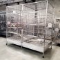 Double Macaw Parrot Cockatoo Bird Breeder Stainless Steel Pet Cage with Divider and Bowls