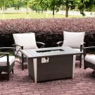5 Piece Outdoor Patio Furniture Set with Fire Pit, 4 Swivel Rocker Chairs, Sunbrella Upgrade