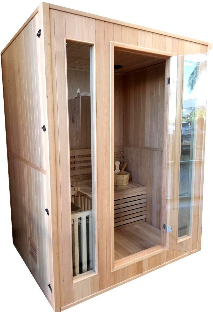 Canadian Hemlock Wood Traditional Swedish 60" 2/3 Person Sauna Spa