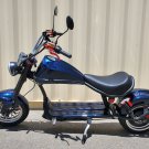 2000W 60V 20AH Electric Wide Tire Scooter Chopper Harley Design Motorcycle Bike Midnight Blue