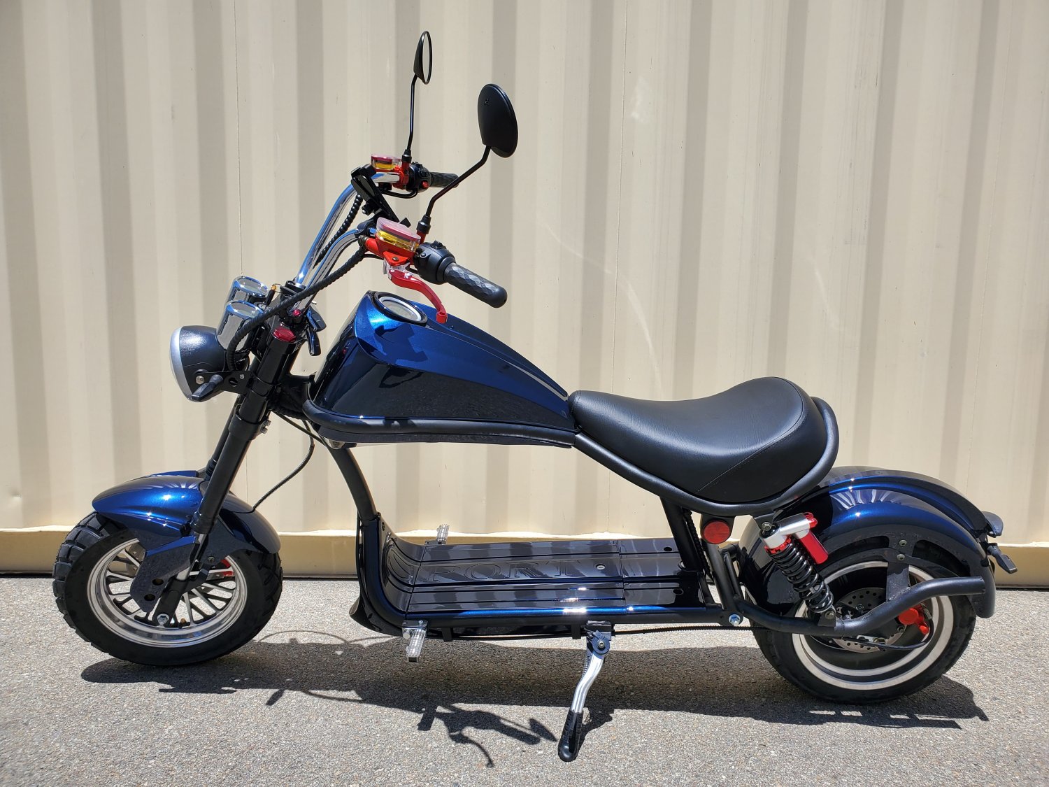 3000w 60v 30ah Electric Wide Tire Scooter Chopper Harley Design