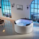 2 Person Indoor Freestanding Round Jetted Whirlpool Hydrotherapy Massage Bathtub Tub with Heater
