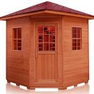 4 Person Outdoor Red Cedar Traditional Sauna SPA with 6KW Wet Dry Heater, Shingled Roof, MP3