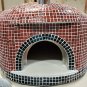 Handmade XL 46" Custom Mosaic Red Tile Brick Wood Fired Pizza Oven BBQ with Stainless Door and Vent
