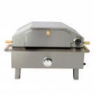 Portable Outdoor 430 Stainless Steel Propane Gas Grill BBQ Combo Pizza Oven Pizza Stone and Grate