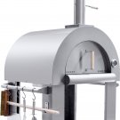 Outdoor Wood Fired 32.5" Stainless Steel Artisan Pizza Oven / Grill with Cover, Pizza Peel