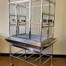 Medium Sized Indoor Outdoor 67"H x 29"D x 39"W Stainless Steel Bird Parrot Cage and Seed Catcher