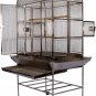 Medium Sized Indoor Outdoor 67"H x 29"D x 39"W Stainless Steel Bird Parrot Cage and Seed Catcher