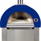 Outdoor Wood Fired Charcoal 31" Blue Stainless Steel Artisan Pizza Oven/Grill with Waterproof Cover