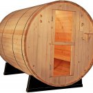 Canadian Pine Wood 8' Foot Outdoor Barrel Sauna, 6 - 8 person, with 9KW Wet / Dry Heater, Lava Rocks