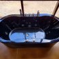 Black Freestanding Jetted Hydrotherapy Whirlpool Bathtub Indoor Soaking Hot Bath Tub 37AB