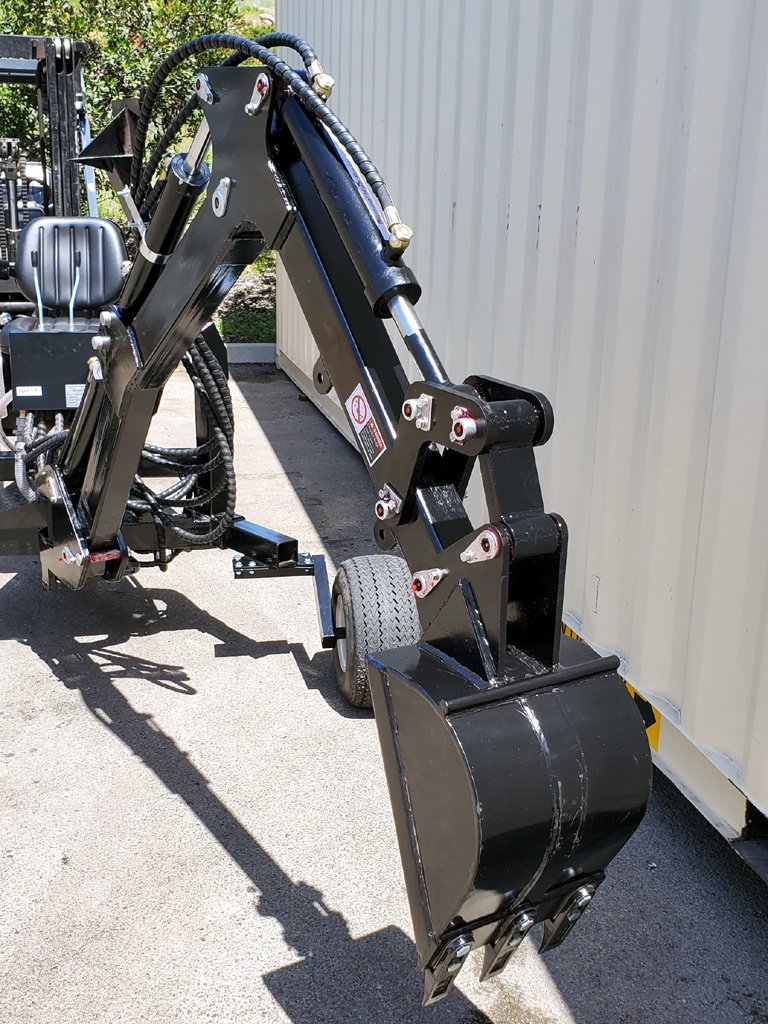 15HP 420CC Gas Powered Towable Backhoe Mini Excavator 8' Foot Reach and 12" Bucket