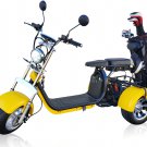 2000W Electric Trike Golf Cart Scooter Harley Style Canary Yellow 40AH Lithium Battery