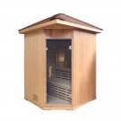 Outdoor Canadian Hemlock Triple Bench Wet or Dry Traditional Swedish Steam Sauna SPA 9KW Heater