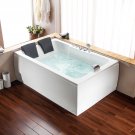 Two Person Jetted Massage Hydrotherapy Bathtub Tub, with Bluetooth & Inline Water Heater (LEFT)
