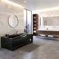 1 Person Massage Hydrotherapy Left Corner Black Bathtub with Remote, Bluetooth, Inline Water Heater