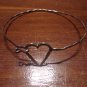 Thin Silver Jewelry Large Heart small size hammered Women Bracelet Cuff bangle