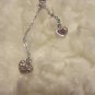 SWAROVSKI SWAN SIGNED Heart Dangle Pendant Necklace Petite pink 17" adjustable