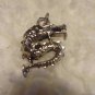 SILVER TONE GOTHIC DRAGON PENDANT CHARM NECKLACE