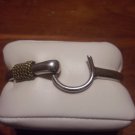 Vintage Hook Brutalist Minimalist Sterling Silver Bangle cuff Bracelet mexico