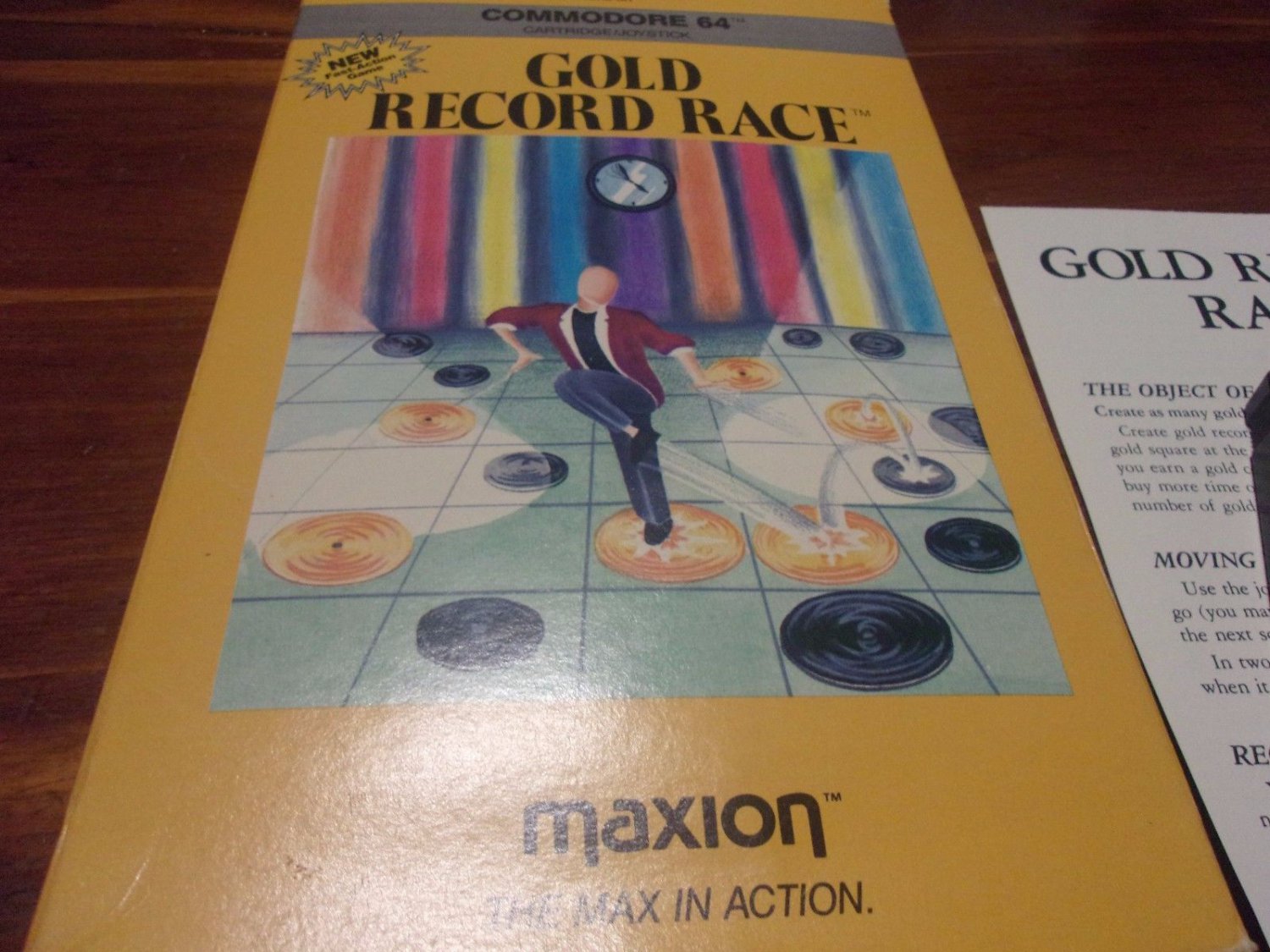 Vintage Gold Record Race  Commodore 64 cartridge Maxion Software 1985 Boxed