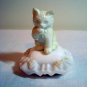 Avon kitten on milk glass cushion perfume bottle filled cat vintage cm1054