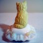 Avon kitten on milk glass cushion perfume bottle filled cat vintage cm1054