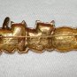 3 Cats watching gold tone pin brooch vintage cm1061