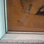 Portuguese cat print framed vintage white Persian Angora kitten flower arrangement cm1092