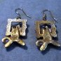 Jointed cat pierced earrings climbing out windows enameled vintage jewelry cm1109