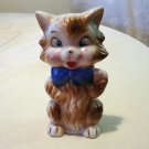 Giddy flat standing cat with blue bow made in Japan old vintage animal collectibles cm1235
