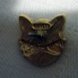 Cats heads earrings gold plate enamel rhinestones Avon post vintage costume jewelry cm1242