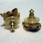 Cats heads earrings gold plate enamel rhinestones Avon post vintage costume jewelry cm1242