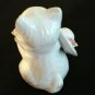 Old porcelain cat with hat and roses white gold features vintage cm1261