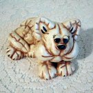 Mold created stuffed cat figurine ceramic signed Maria excellent vintage cm1262