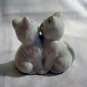2 Loving kittens cats porcelain figurine white rose gold edging vintage cm1273