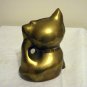 Brass kitten cat coin bank long eyelashes vintage cm1283