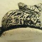 Bekka curled cat figurine volcanic ash handmade vintage cm1287
